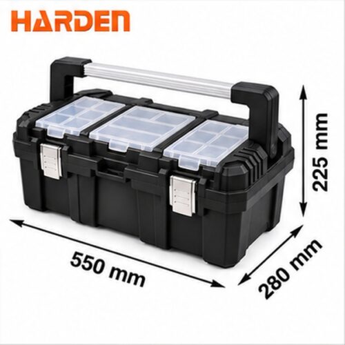 ⁦شنطة عدة بلاستيك 22 بوصة خدمة شاقة PP يد ألومنيوم 550×280×225 مم HARDEN – 520356⁩ - الصورة ⁦10⁩