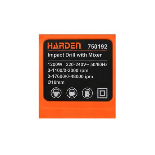 ⁦شنيور معدن 16 مم 1200 وات سرعات يمين/شمال + قلاب بوية HARDEN – 750192⁩ - الصورة ⁦16⁩